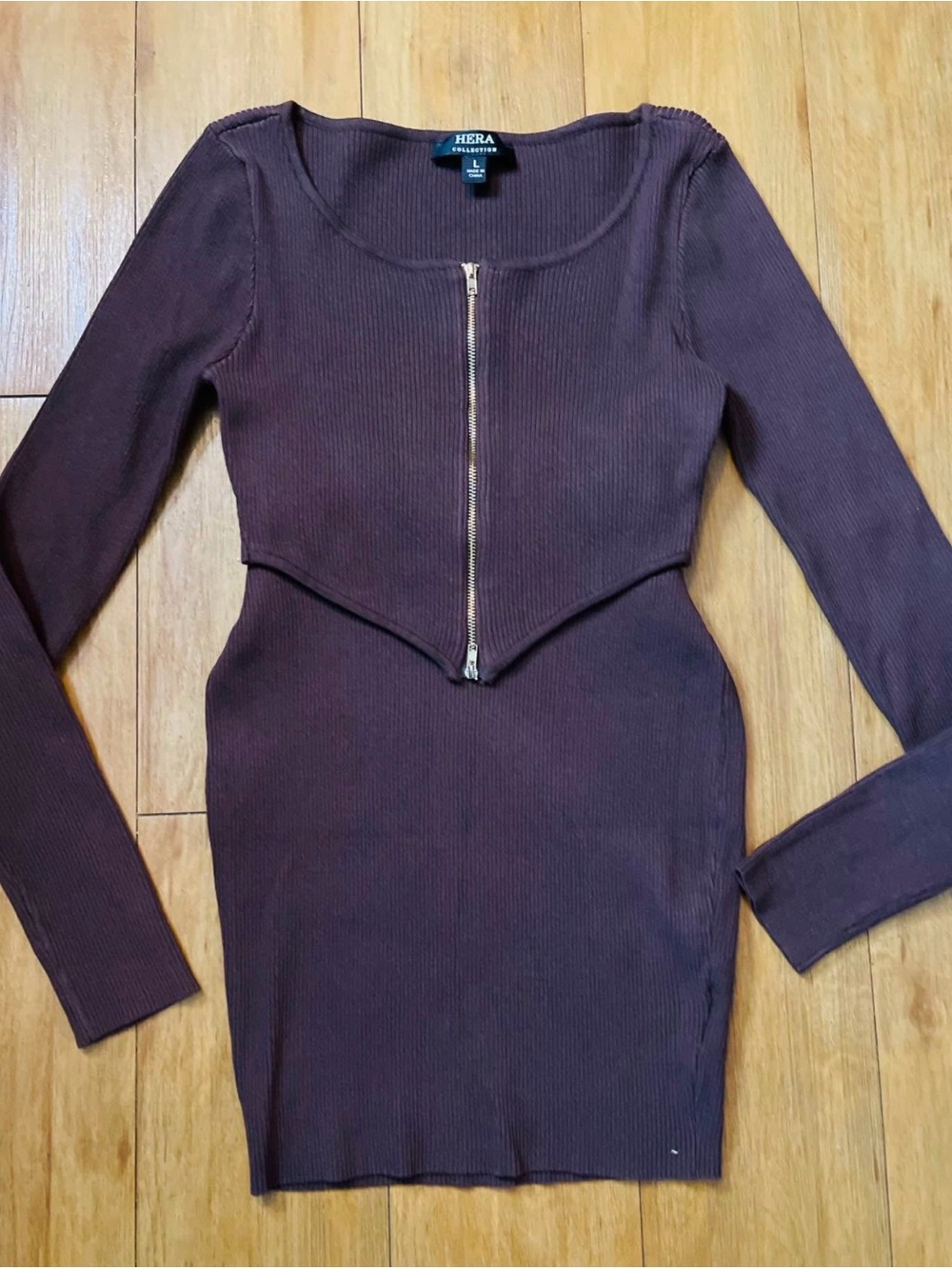 Hera Collection 2-piece skirt/top set. Brown/LARGE